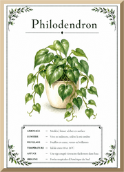 Affiche botanique Philodendron – illustration végétale