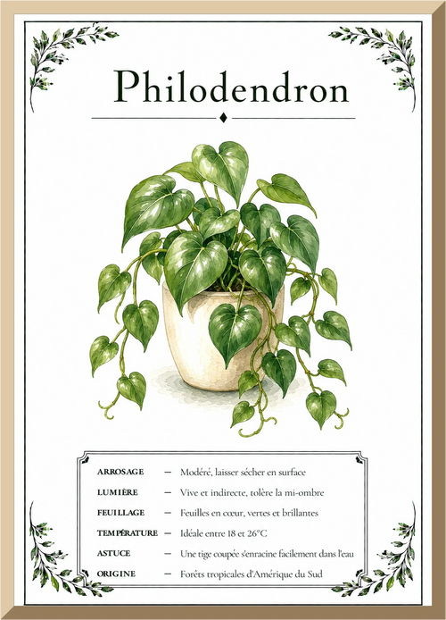 Affiche botanique Philodendron – illustration végétale