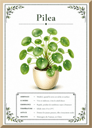Affiche botanique Pilea – illustration végétale