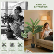 Palmier Artificiel palmier 100 cm avec 21 Feuilles en PEVA, Plante Décorative avec Pot en Plastique, Vert-4