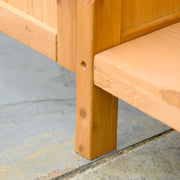 Armoire de jardin sur pied table de rempotage 2 en 1 - table de jardinage double porte, étagère, plateau tôle-8