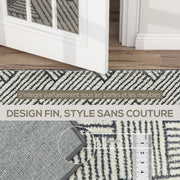 Tapis salon 200 x 140 cm poils courts lavable en machine hypoallergénique pour salon, chambre à coucher, bureau, gris-7