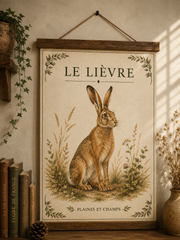 Affiche naturaliste Lièvre à l’aquarelle