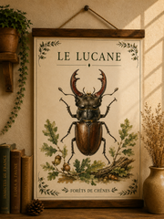 Affiche naturaliste Lucane à l’aquarelle