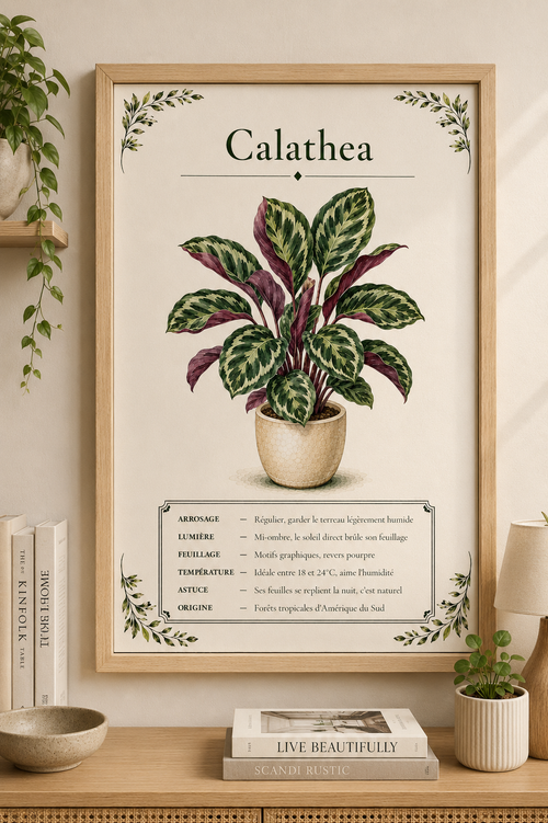 Affiche botanique Calathea à l’aquarelle