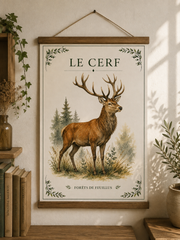 Affiche naturaliste Cerf à l’aquarelle
