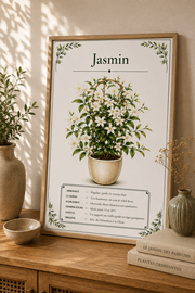 Affiche botanique Jasmin à l’aquarelle