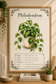 Affiche botanique Philodendron à l’aquarelle