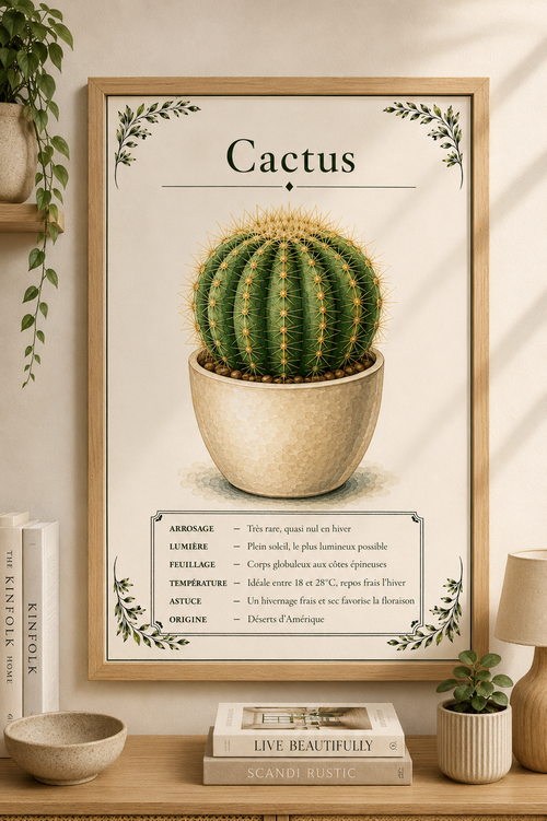 Affiche botanique Cactus à l’aquarelle