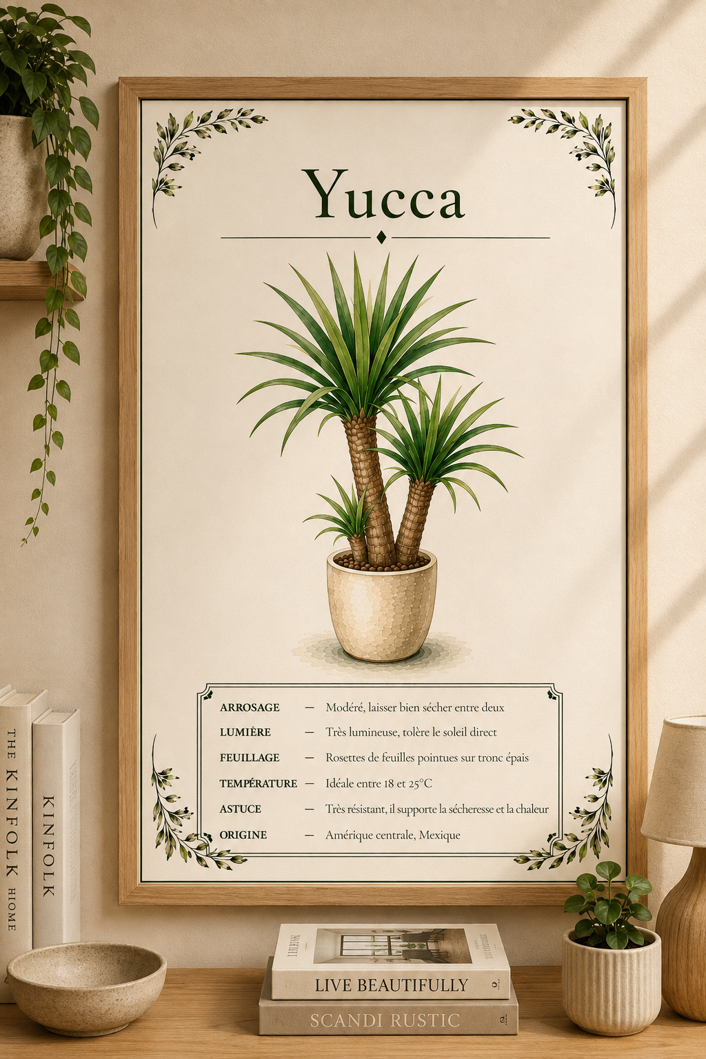 Affiche botanique Yucca à l’aquarelle