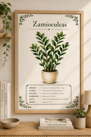 Affiche botanique Zamioculas à l’aquarelle