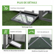 Poulailler cottage multi-équipement en bois, 196x76x97cm-6