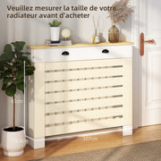 Cache-radiateur 2 tiroirs lattes horizontales-7