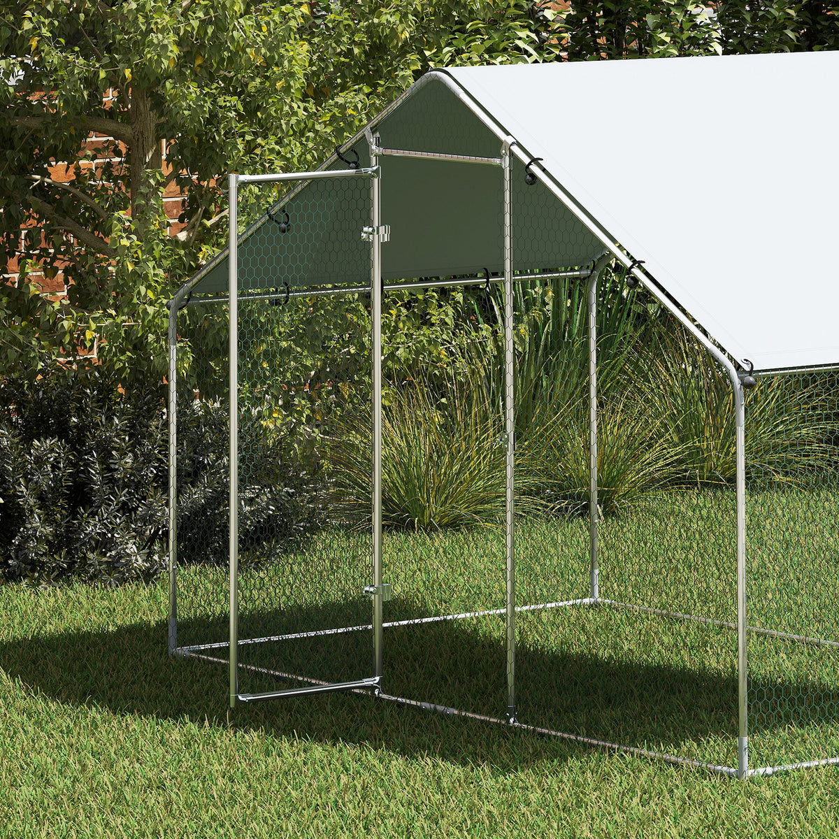 Enclos poulailler en métal, 5,1 m², pour 5 à 8 poules-2