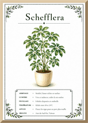 Affiche botanique Schefflera – illustration végétale