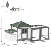 Poulailler cottage multi-équipement en bois, 196x76x97cm-4