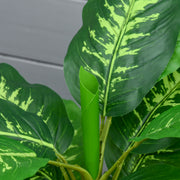 Calathea artificiel 95 cm, pot ciment, intérieur-7
