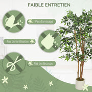 Banian artificiel 150 cm, tronc bois massif, pot inclus-6