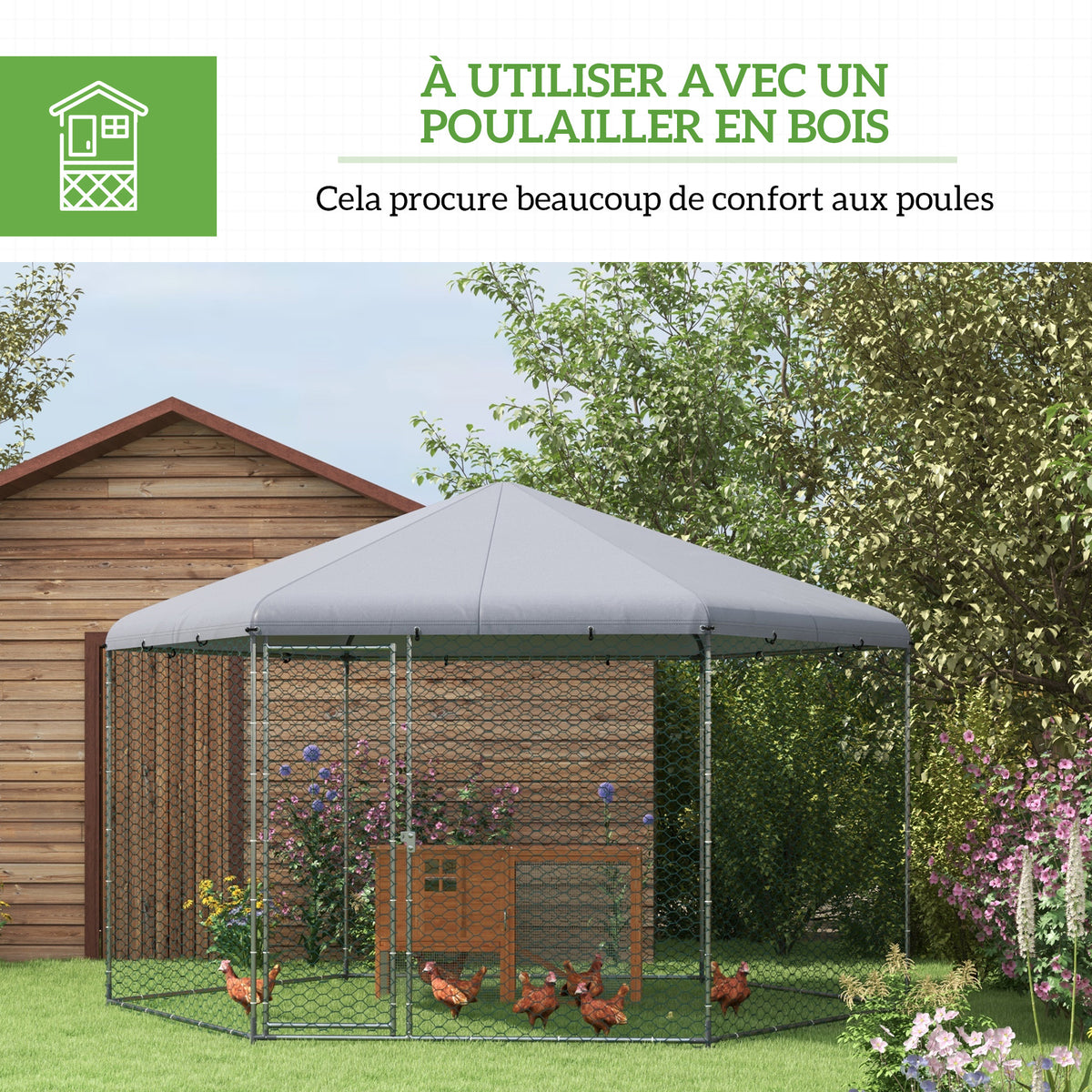 Enclos poulailler couvert, 10 m²-4