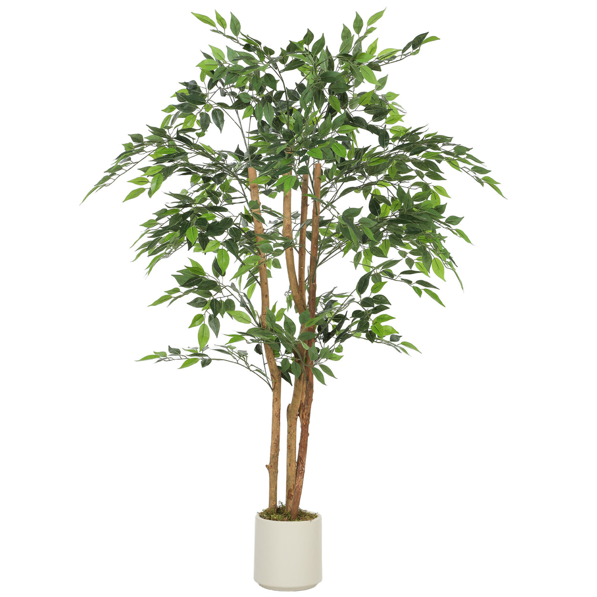 Banian artificiel 150 cm, tronc bois massif, pot inclus-0