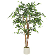 Banian artificiel 150 cm, tronc bois massif, pot inclus-0
