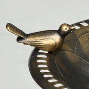 Bain d'oiseaux Abreuvoir, mangeoire pour Oiseaux jardinière 2 en 1 dim. Ø 50 x 72H cm polypropylène Bronze Antique-7