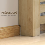 Couvercle de radiateur cache radiateur grille à lattes horizontales avec 2 tiroirs en bois 78l x 19P x 95,5H cm chêne-3