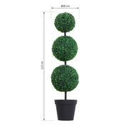 Buis artificiel topiaire 3 boules, Ø30 x 112H cm-1