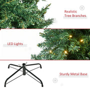 Sapin de Noël Artificiel Lumineux 210H cm LED x 700 Blanc Chaud + Support Pied 2154 Branches Vert-7