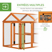 Enclos poulailler en bois, 1,18 m², orange-5