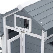 Petit poulailler cottage sur pied en bois, blanc-9