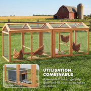 Enclos poulailler en bois modulable, 104 x 70,5 x 84 cm, orange-0