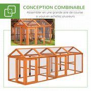 Enclos poulailler en bois, 1,18 m², orange-7
