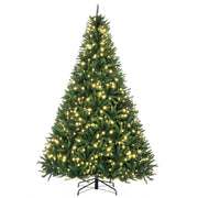 Sapin de Noël Artificiel Lumineux 210H cm LED x 700 Blanc Chaud + Support Pied 2154 Branches Vert-0