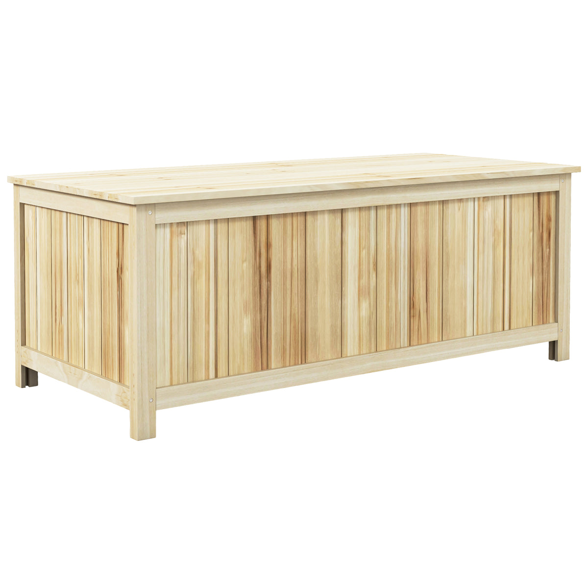 Coffre de rangement jardin en bois 172L avec vérins, pour l'extérieur - 120L x 55l x 45H cm-0
