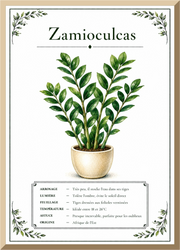 Illustration botanique Zamioculas / Sansevière – affiche